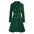 Green double-breasted pleated coat.