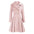 Pink double-breasted pleated coat.