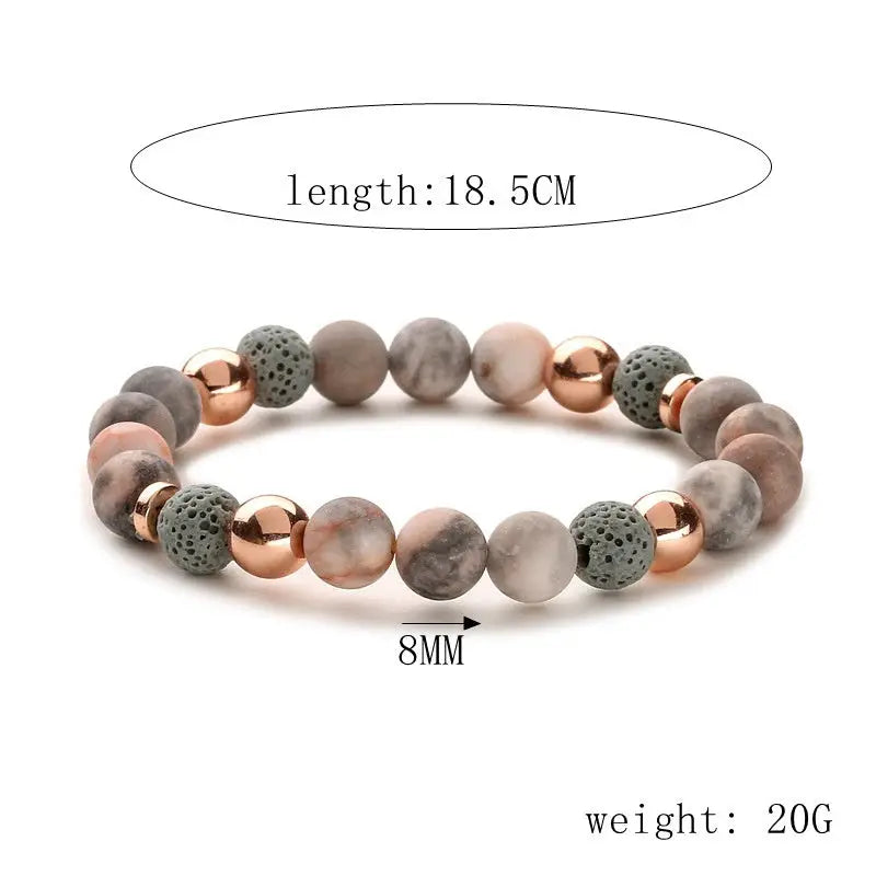 LavaFlow Zen Volcanic Energy Bead Bracelet - Pink