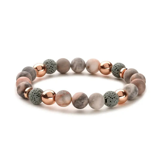 LavaFlow Zen Volcanic Energy Bead Bracelet - Pink