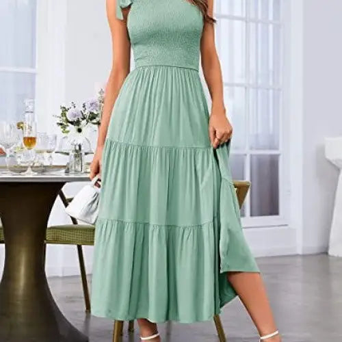 Layered Glam One-Shoulder Dress