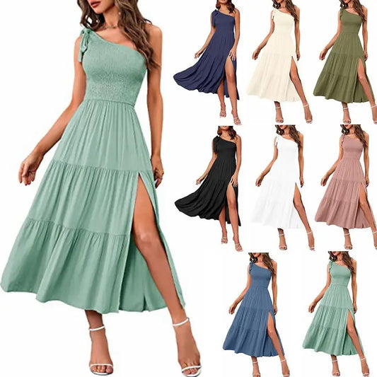 Layered Glam One-Shoulder Dress