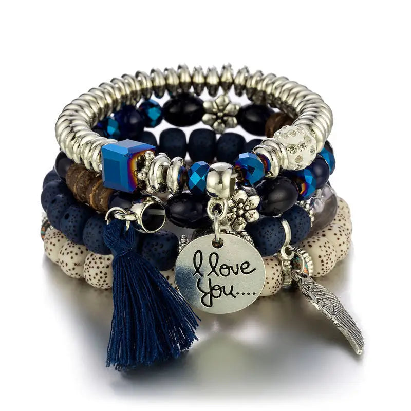 Layered Wood Bead Bracelet