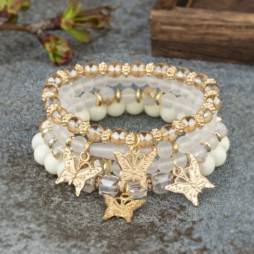 Layered Wood Bead Bracelet