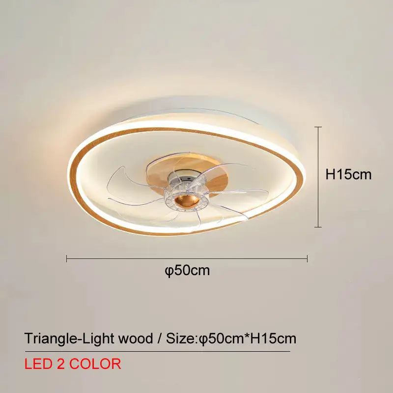 LED Ceiling Fan Lamp with Plastic Blades for Multiple Rooms 64W 220V Log color