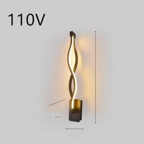 LED Silicone Shade Lamp with Switch Button for Home Use 220V Wavy black 110V / Warm light
