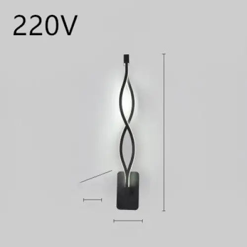 LED Silicone Shade Lamp with Switch Button for Home Use 220V Wavy black / White light