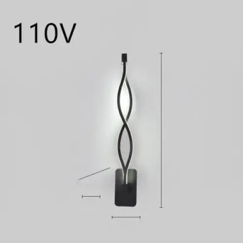 LED Silicone Shade Lamp with Switch Button for Home Use 220V Wavy black 110V / White light