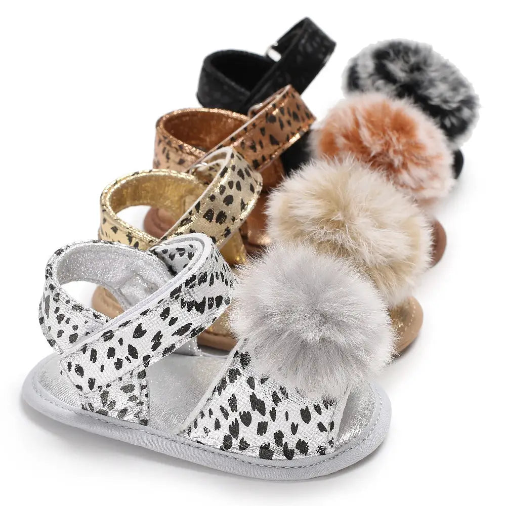 Leopard Ball Stroller Shoes - 0-18M