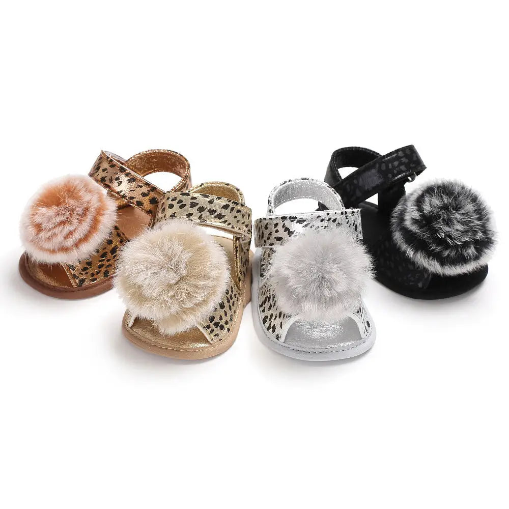 Leopard Ball Stroller Shoes - 0-18M