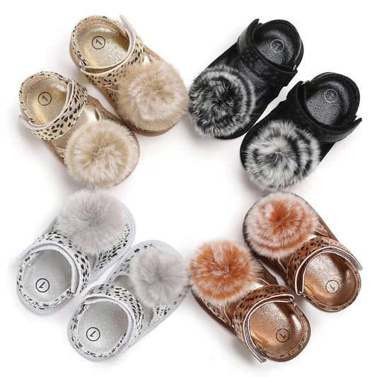 Leopard Ball Stroller Shoes - 0-18M