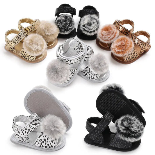 Leopard Ball Stroller Shoes - 0-18M