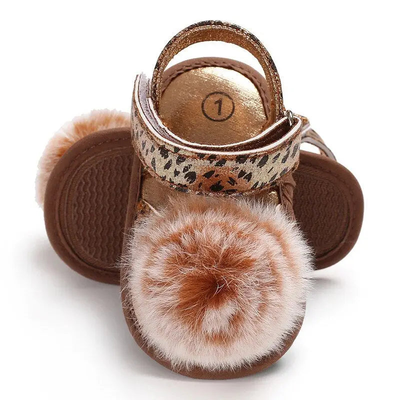 Leopard Ball Stroller Shoes - 0-18M - Bronze / 13cm
