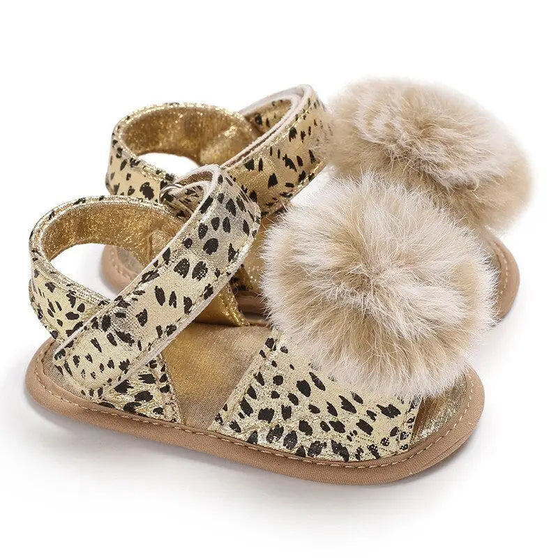 Leopard Ball Stroller Shoes - 0-18M - Gold / 13cm