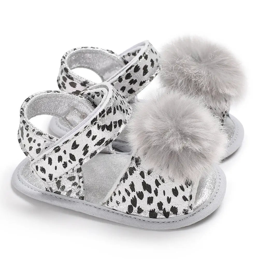 Leopard Ball Stroller Shoes - 0-18M - White / 11cm