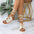 Leopard Print Leather Sandals in Multiple Colors and Sizes - OFF White / 36