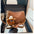 Leopard Print PU Suitcase Packing Bag with Optional Pendant - Dark Brown / With Pendant