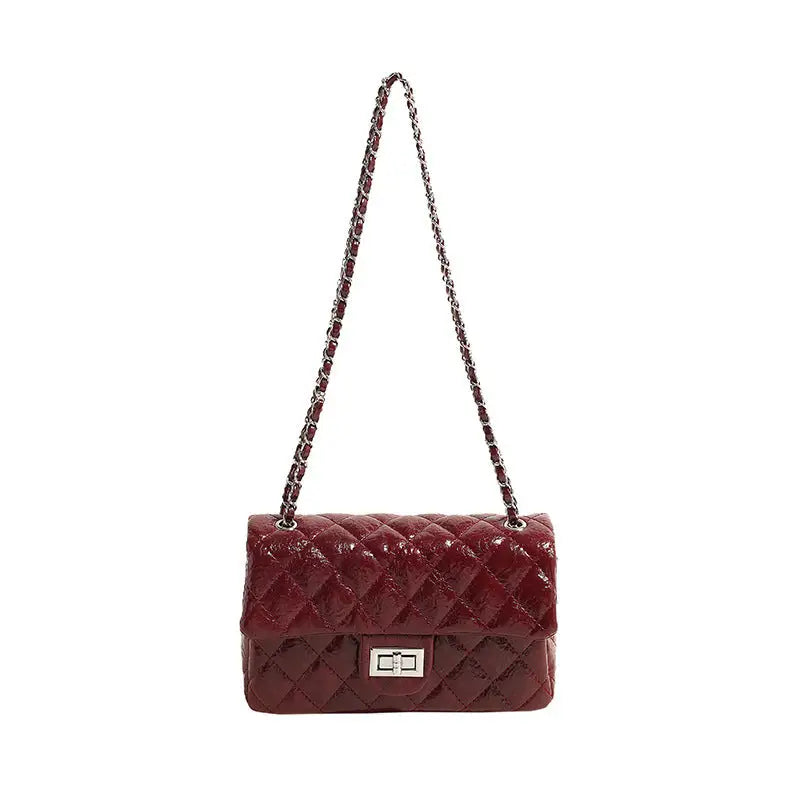 Leopard Print Soft PU Suitcase with Single Shoulder Strap - Red
