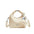 Litchi Luxe: Chic Commuter Messenger Bag - Beige Love Pendant