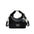 Litchi Luxe: Chic Commuter Messenger Bag - Black Love Pendant