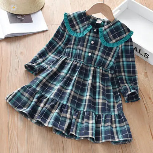 Little Rancher: Western Baby Dress Shirt - Black and green plaid / 90cm