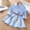 Little Rancher: Western Baby Dress Shirt - Light blue stripes / 90cm