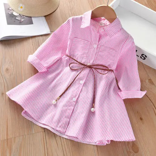 Little Rancher: Western Baby Dress Shirt - Pink stripes / 90cm