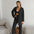 Long Sleeve Knitted Thermal Pajamas Loose Trousers Underwear Three-piece Set - Black / S