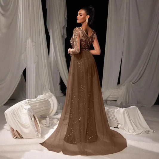 Long Sleeve Polyester Maxi Skirt Dress for Women