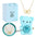 Love Duo Necklace - Blue Bear Necklace / Copper