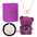 Love Duo Necklace - Purple Bear Necklace / Copper
