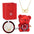 Love Duo Necklace - Red Bear Necklace / Copper