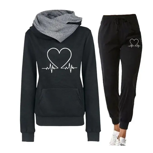 Love Heart Hoodie & Pants Set