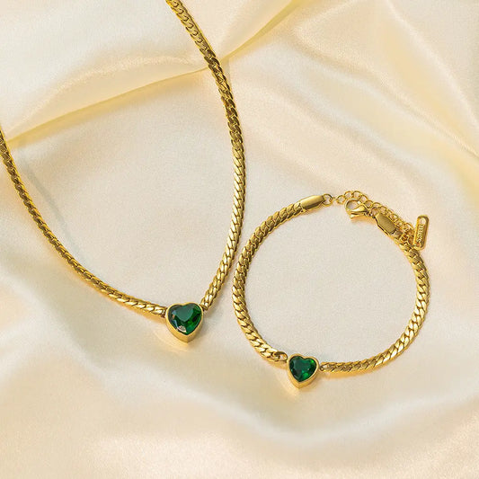 Love Sparkle Necklace - White Diamond Gold