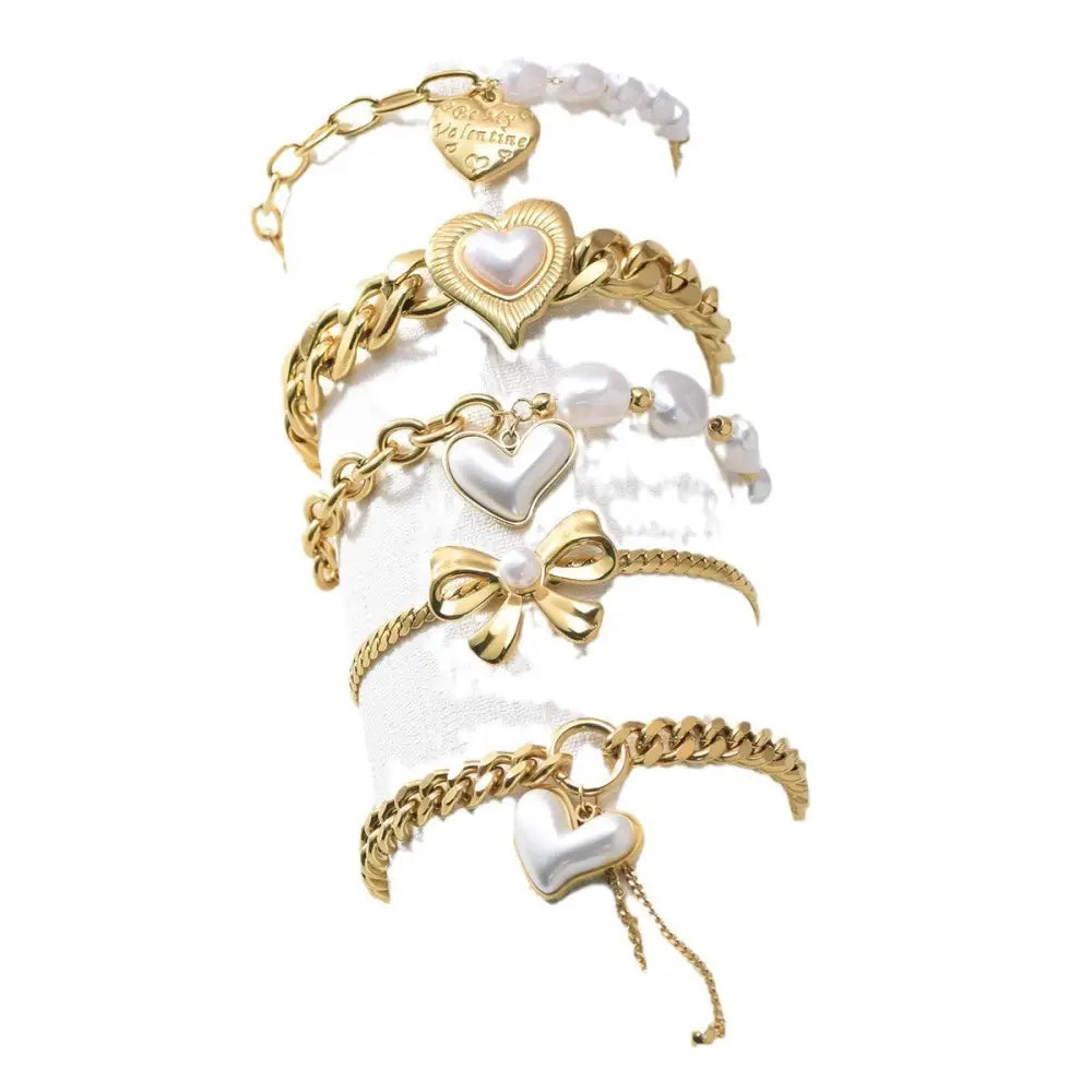 Love Strand Gold Heart Necklace