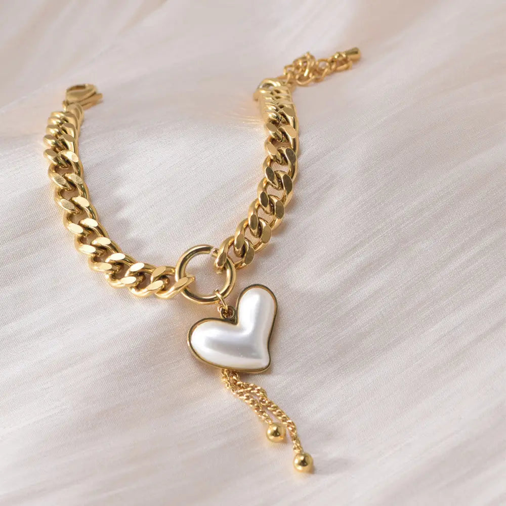 Love Strand Gold Heart Necklace