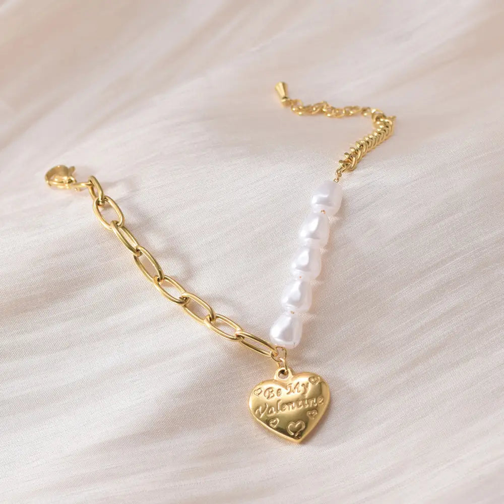 Love Strand Gold Heart Necklace