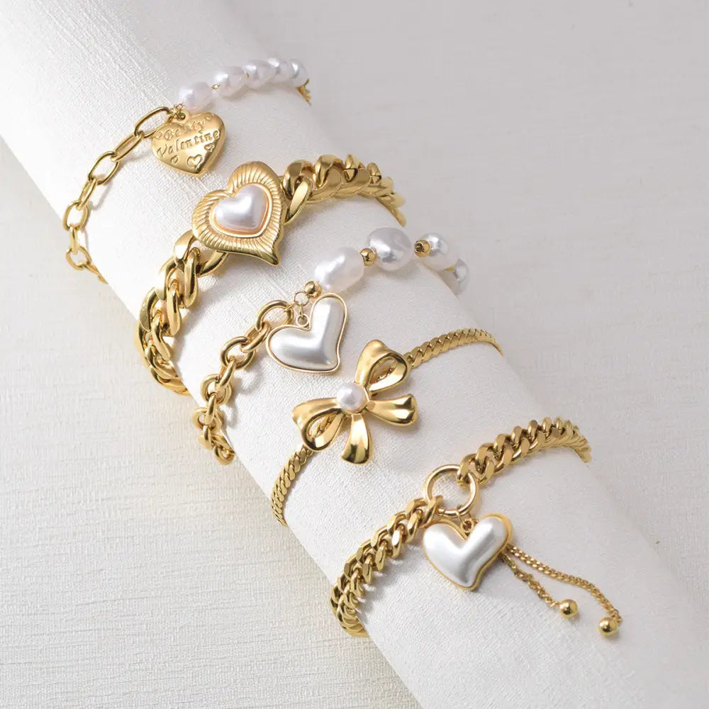 Love Strand Gold Heart Necklace