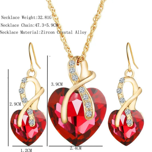 LoveGem: Heart Crystal Zircon Earrings