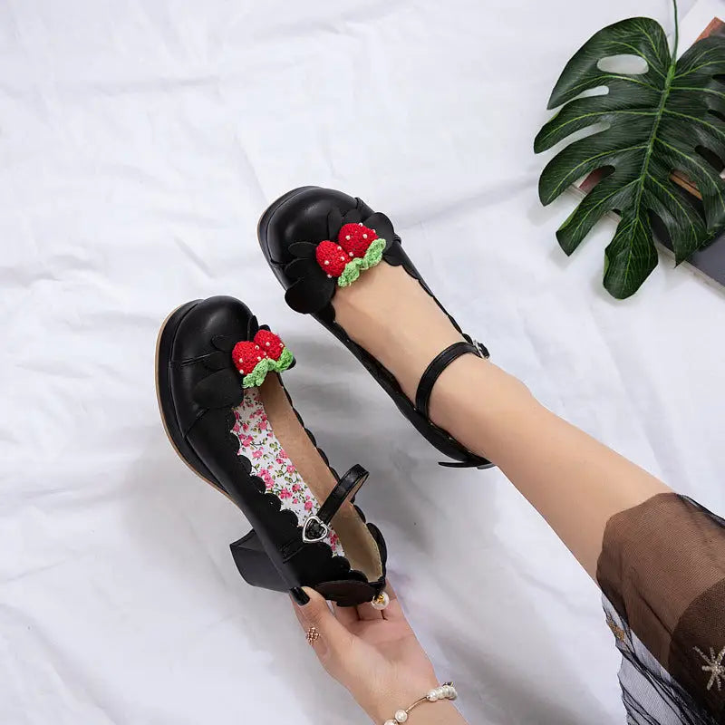Low Top Mid Heel Imitation Leather Shoes for Women