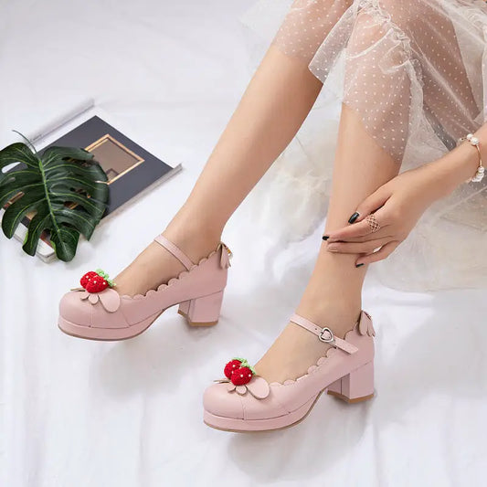 Low Top Mid Heel Imitation Leather Shoes for Women