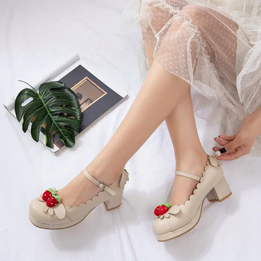 Low Top Mid Heel Imitation Leather Shoes for Women