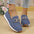 Low Top Solid Color Canvas Shoes with Rubber Sole - Blue / 36