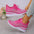Low Top Wedge Heel Tennis Shoes with Mesh Upper in Multiple Colors - Rose Red / 36
