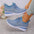Low Top Wedge Heel Tennis Shoes with Mesh Upper in Multiple Colors - Sky Blue / 36