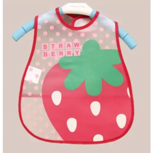 LunchGuard: EVA Waterproof Baby Bibs - Strawberry