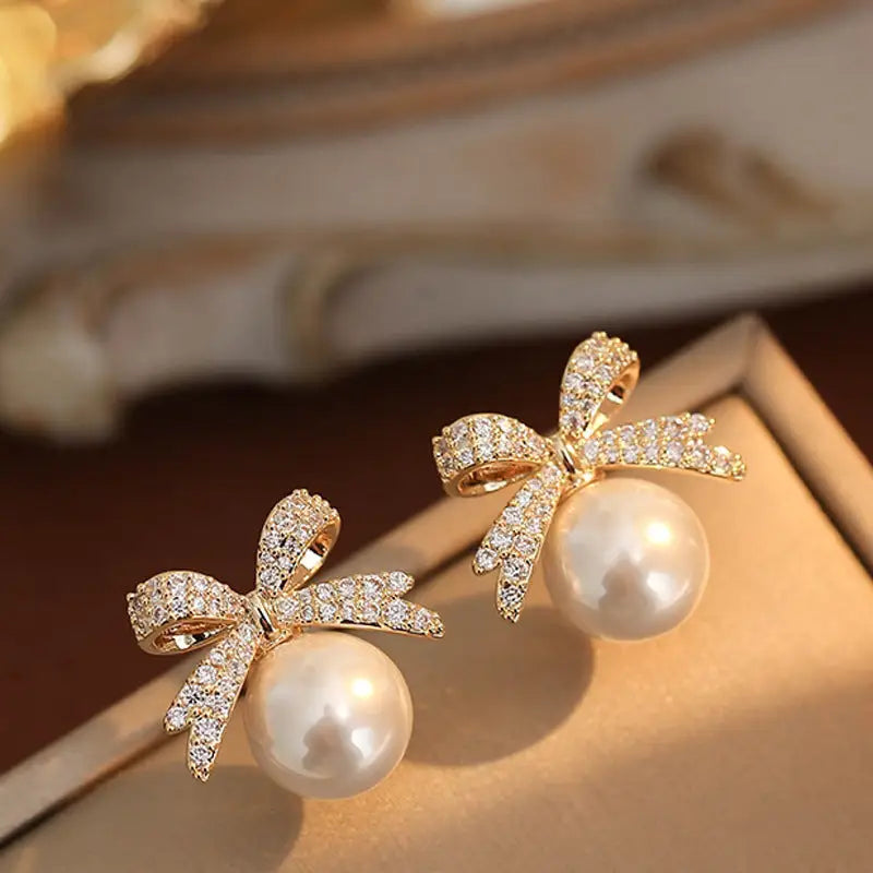 LustreLite: Elegant High-Grade Pearl Earrings - Square Pearl Earrings