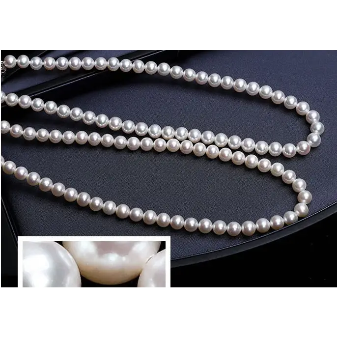 Strands of lustrous pearl necklaces.