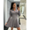 LuxeLap: Solid Long Sleeve Dress - Gray / S
