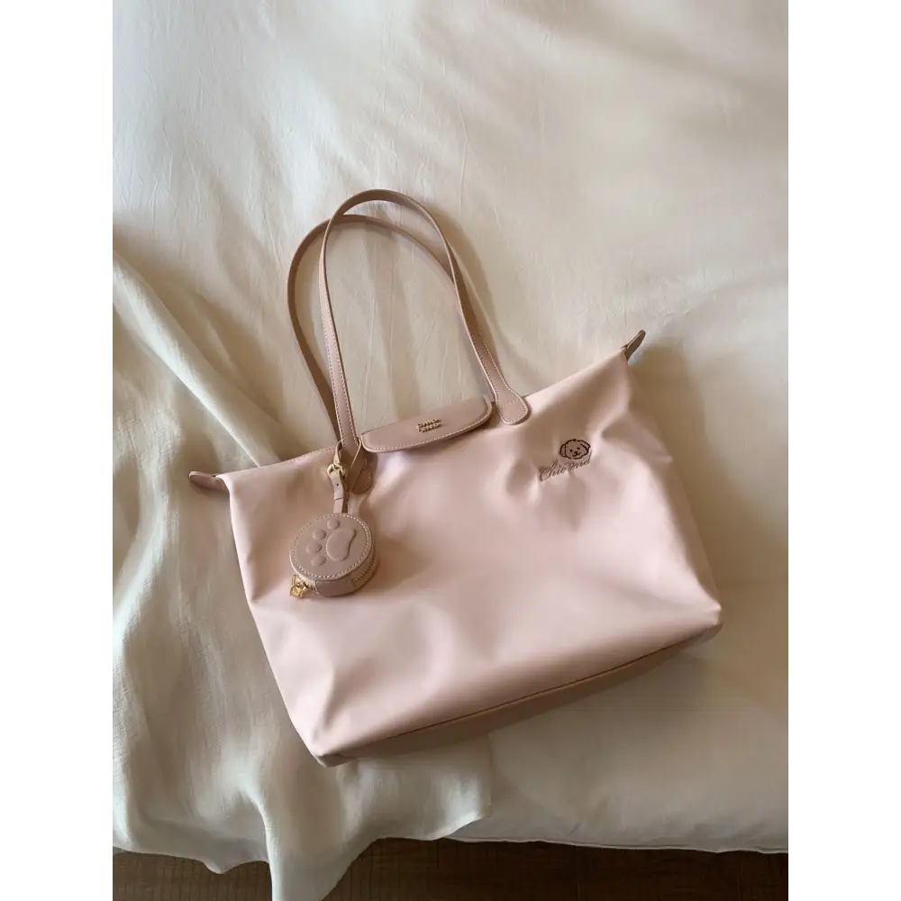 Macaron Color Medium Oxford Cloth Suitcase with Internal Phone Pocket - Pink